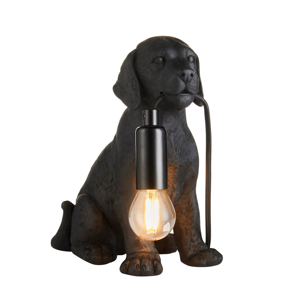 Endon Labrador Puppy 1 Light Table Lamp - Matt Black