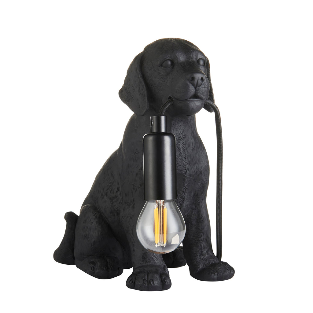 Endon Labrador Puppy 1 Light Table Lamp - Matt Black
