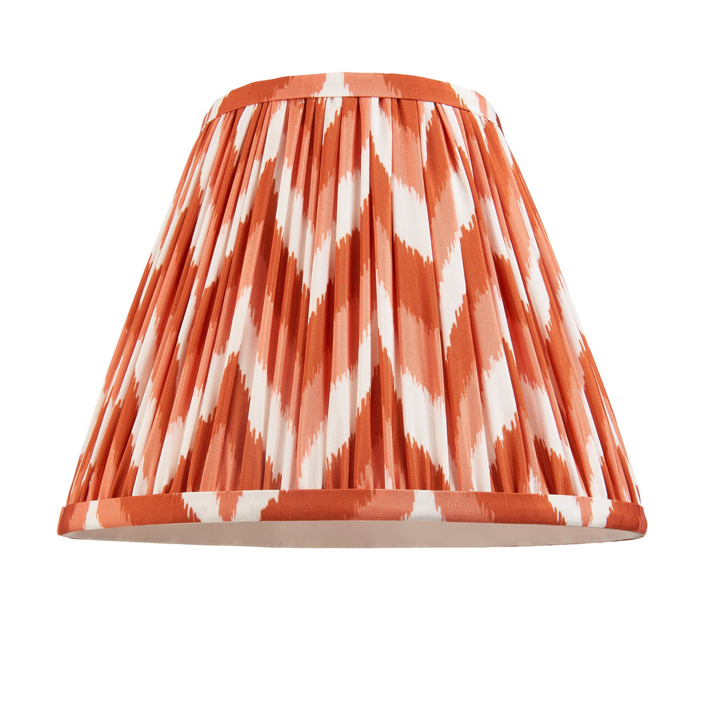 Endon Myrtle Gloss Cotswold Green Table Lamp & Zigzag 25cm Apricot Orange Shade