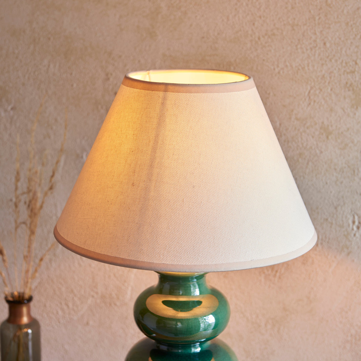 Endon Monroe Table Lamp & Ivy 30cm Vintage White Shade