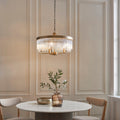 Endon Clermont 5 Light Pendant  - Warm Antique Brass Plate & Clear Glass