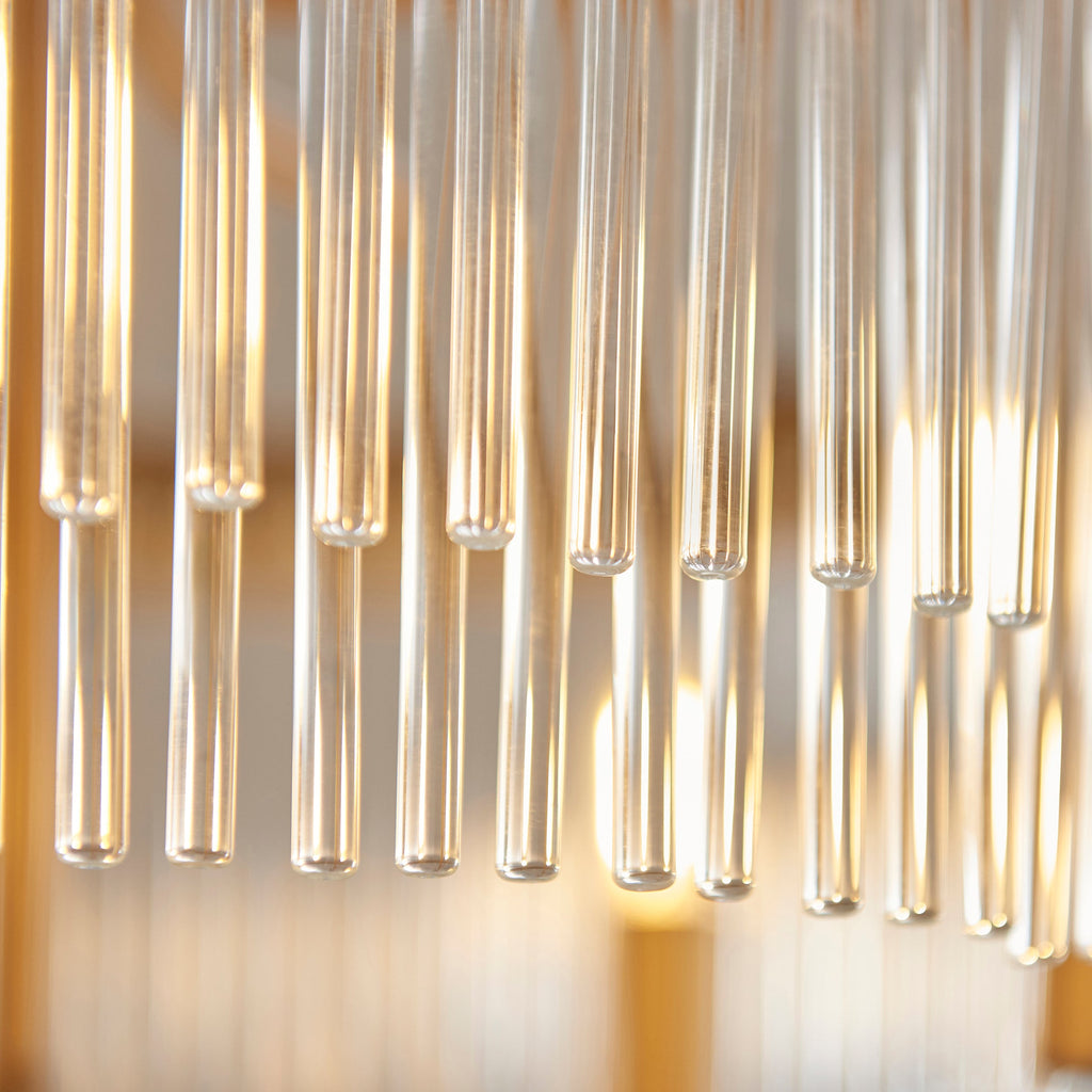 Endon Clermont 5 Light Pendant  - Warm Antique Brass Plate & Clear Glass