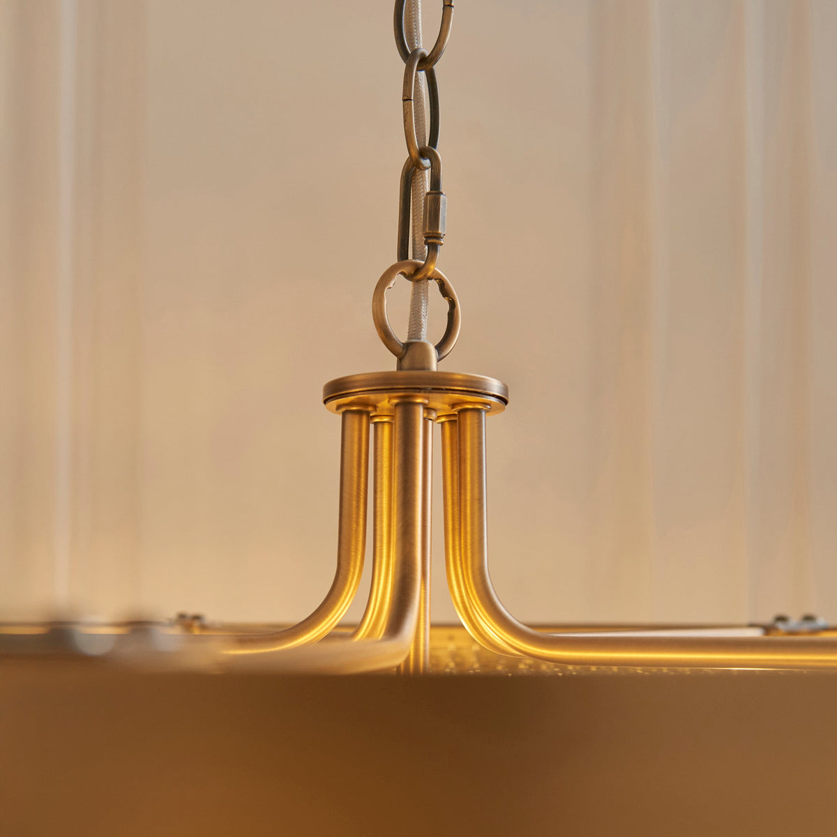 Endon Clermont 5 Light Pendant  - Warm Antique Brass Plate & Clear Glass