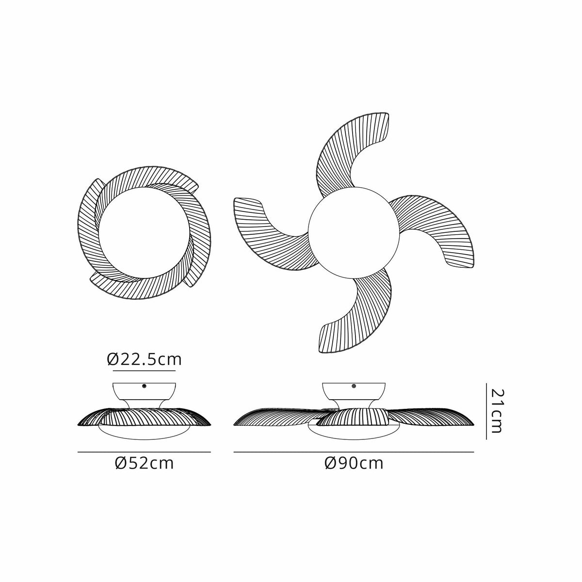 Mantra Aloha Ceiling Fan Light, 45W LED, 25W DC Fan, Remote Control - Wood