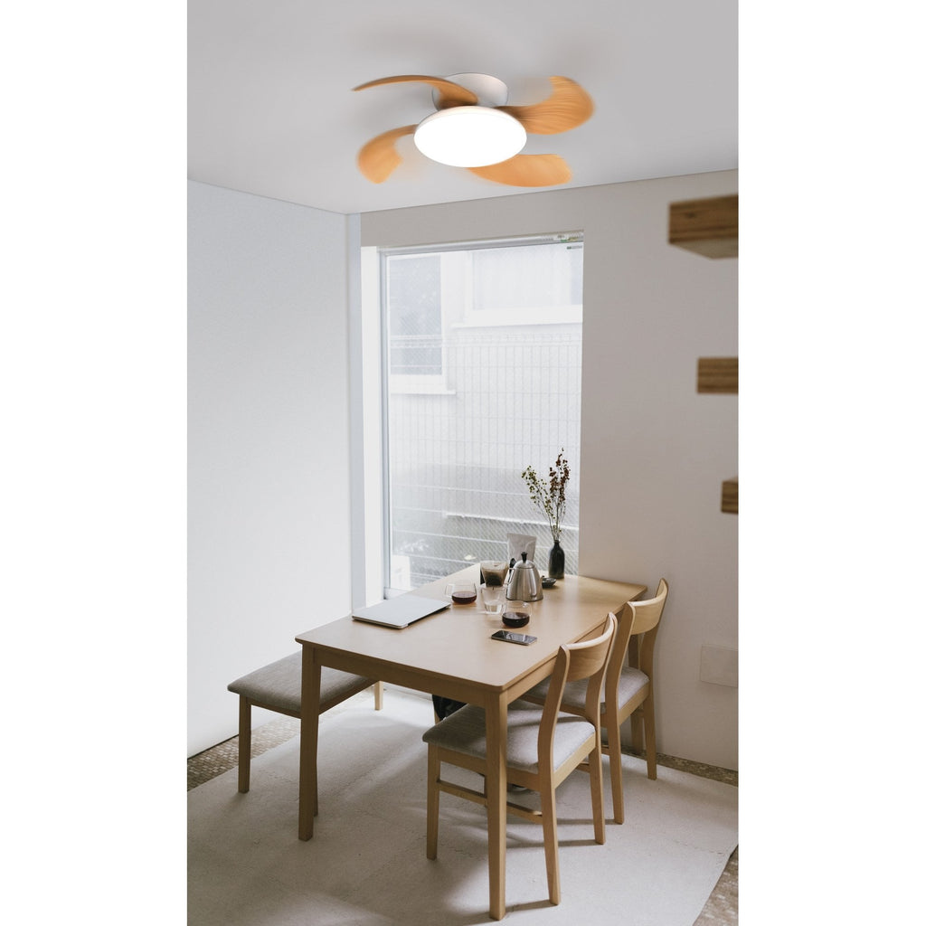Mantra Aloha Ceiling Fan Light, 45W LED, 25W DC Fan, Remote Control - Wood