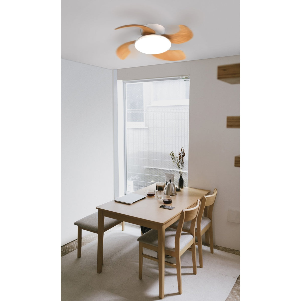 Mantra Aloha Ceiling Fan Light, 45W LED, 25W DC Fan, Remote Control - Wood