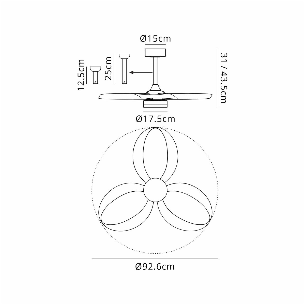 Mantra Infinity Ceiling Fan Light, 24W LED, 30W DC Fan, Remote Control - Wood
