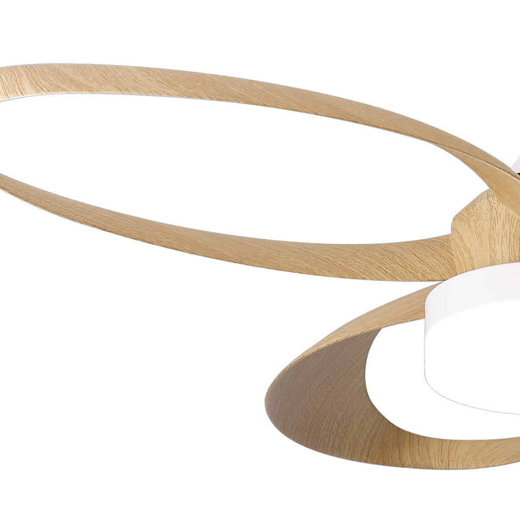 Mantra Infinity Ceiling Fan Light, 24W LED, 30W DC Fan, Remote Control - Wood
