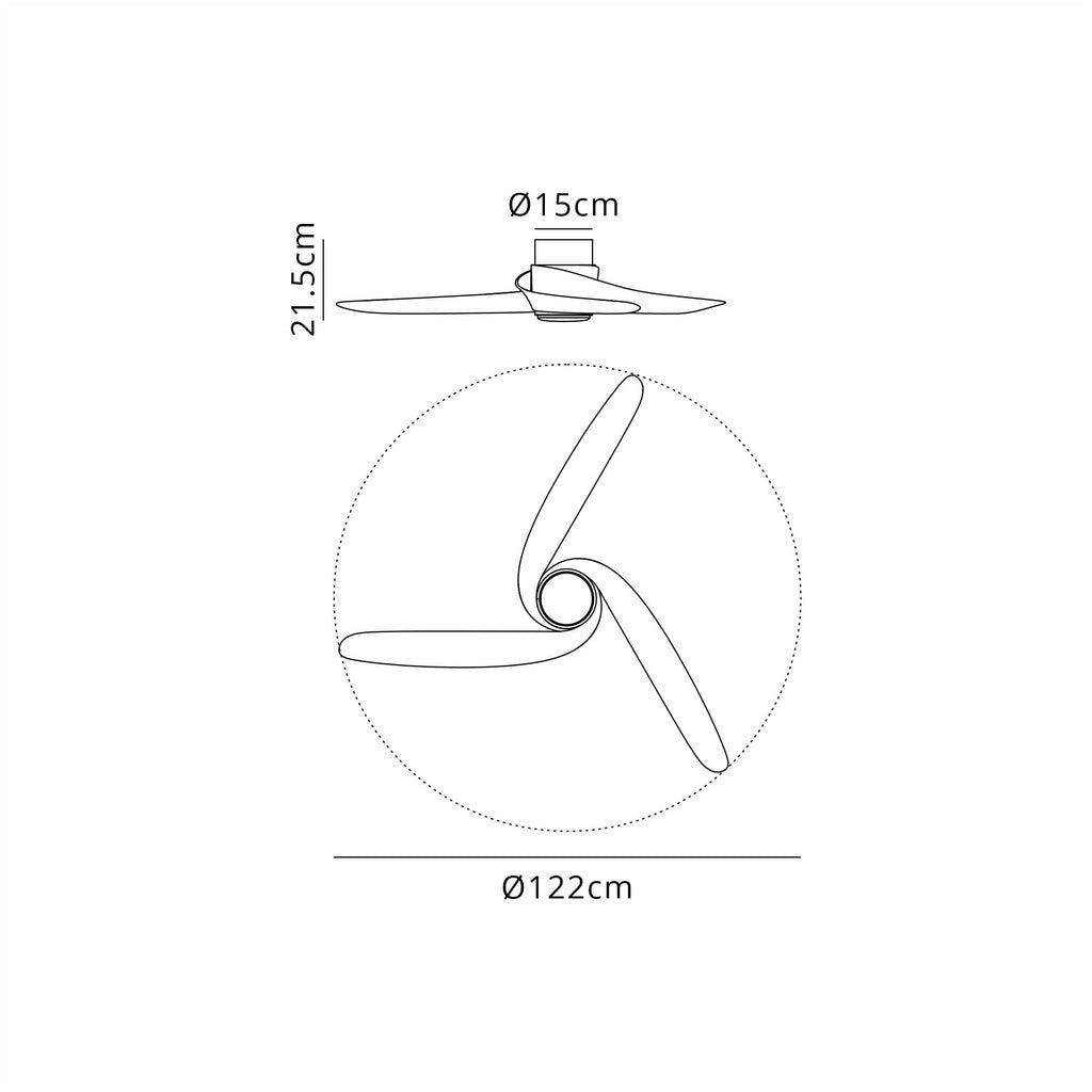 Mantra Groenland Ceiling Fan Light, 24W LED, 30W DC Fan, Remote Control - Wood