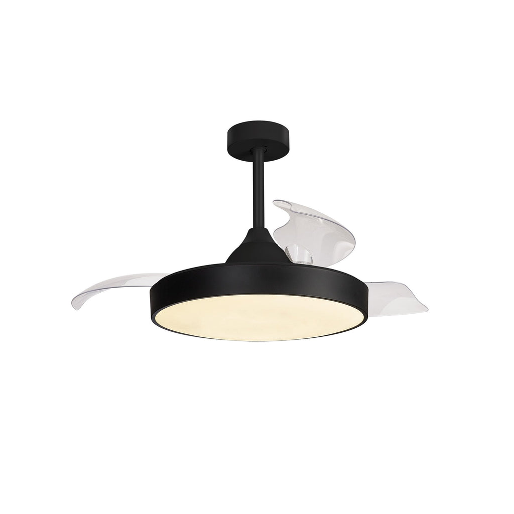 Mantra Alaska Ceiling Fan Light, 50W LED, 30W DC Fan, Remote & App Control - Black
