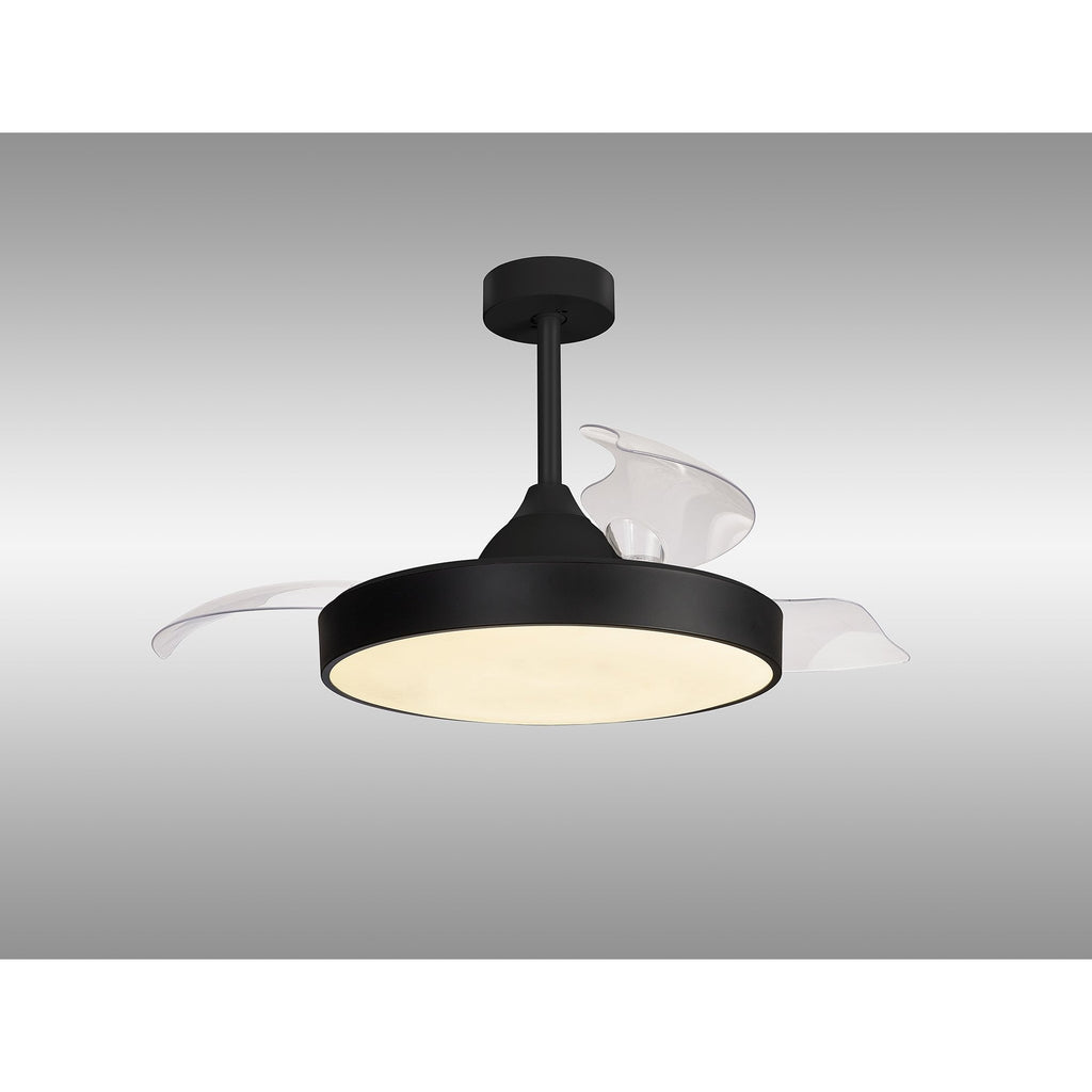 Mantra Alaska Ceiling Fan Light, 50W LED, 30W DC Fan, Remote & App Control - Black