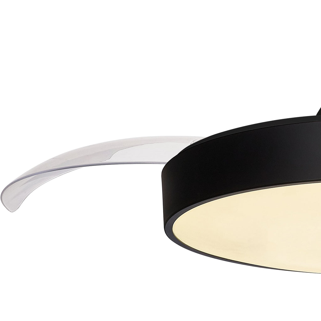 Mantra Alaska Ceiling Fan Light, 50W LED, 30W DC Fan, Remote & App Control - Black