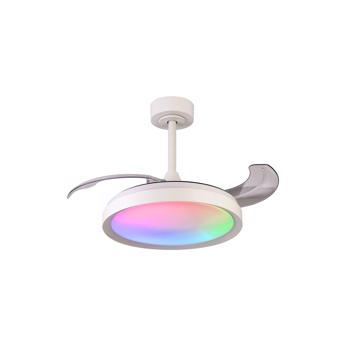 Mantra Siberia Mini 40W LED Dimmable Ceiling Light With Built-In 28W DC Fan, 3000-6500K Remote Control - White