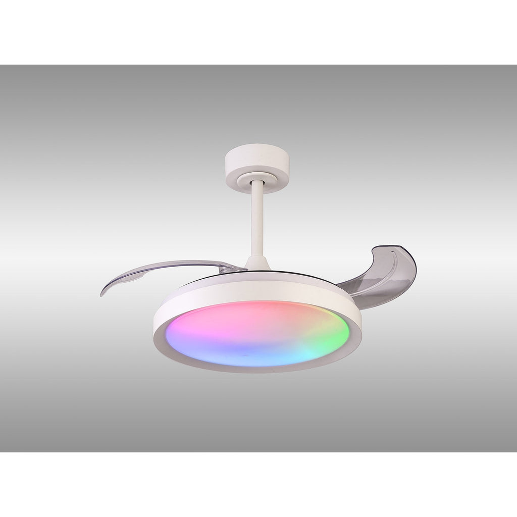 Mantra Siberia Mini 40W LED Dimmable Ceiling Light With Built-In 28W DC Fan, 3000-6500K Remote Control - White