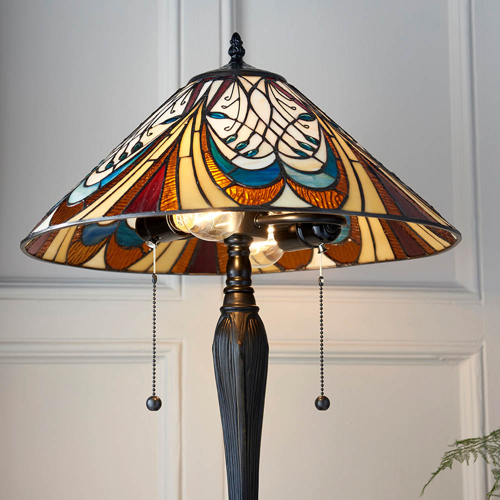 Interiors 1900 Hector Medium Table Lamp - Tiffany Glass
