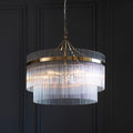 Endon Marietta 5 Light Pendant - Antique Brass Plate & Clear Glass